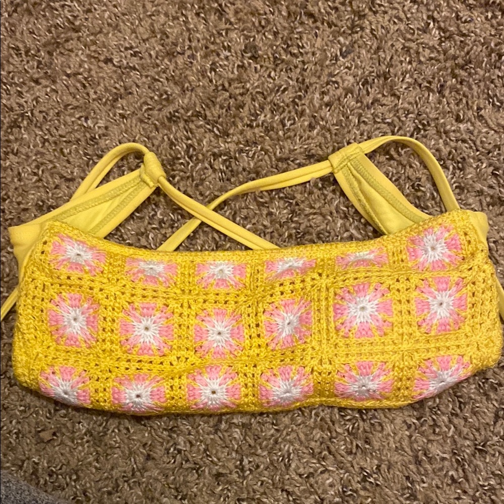 Yellow Crochet Women's Bikini top